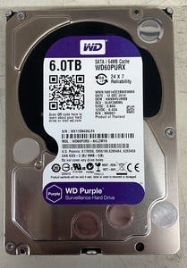 中古HDD★Western Digital 6.0TB WD60PURX WD Purple★p1