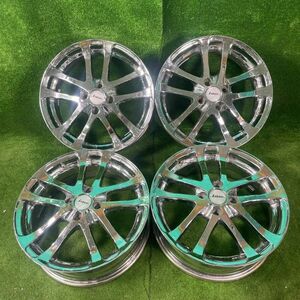 ALL 1円から！売切！ 747.WEDS Kranze EJ LXZ 16×5.5J +45 100 4穴 4本 ウェッズ クレンツェ 軽自動車 インチアップ メッキ