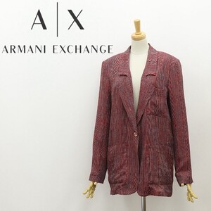 新品◆ARMANI EXCHANGE アルマーニ エクスチェンジ リネン100％ チェック柄 1釦 ジャケット 4 SAMPLE