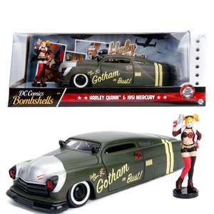 送料930円　1:24 DC COMICS BOMBSHELLS 1951 MECURY & HARLEY QUINN ミニカー