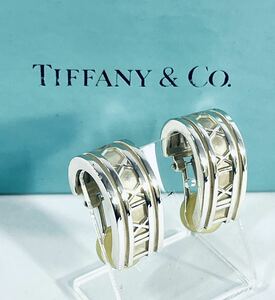 ◇1円 ★ TIFFANY&Co. ティファニー アトラス ハーフフープ ピアス シルバーヴィンテージイヤリング SV925 箱 保存袋付