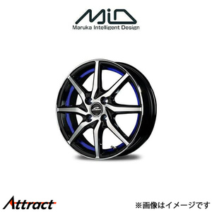 MID シュナイダー RX810 アルミホイール 1本 プレオ RA1/RA2(12×4J 4-100 INSET43 ブラックポリッシュ/アンダーカットブルー)SCHNEIDER