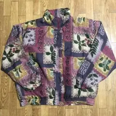 90s KEREN HART シルク ジャケット 総柄 花 L