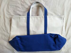 L.L.Bean LLビーン 2色 ブルー BOAT AND TOTE ボート アンド トート Zip Top ジップ トップ USA製 キャンバス トートバッグ L