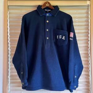 激レア POLO SPORT RALPH LAUREN usa logo fleece jacket フリース ジャケット rrl country sport 1992 1993 stadium p wing snow beach