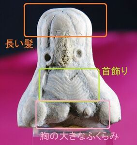 e インダス地母神（女神）　紀元前3000年～2500年頃　メヘルガル　遺跡発掘品　陶器/　土偶　インダス文明　パキスタン　シルクロード　