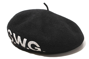 未使用品 SWAGGER スワッガー BERET CAP ウール ベレー帽 キャップ M BLACK ブラック SWGBCP-317 /◆ メンズ