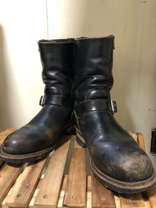 7.5D 茶芯　RED WING レッドウィング エンジニアブーツ　PT83 プリントタグ MADE IN USA 90年1月製造