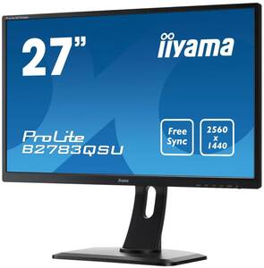 【中古】iiyama WQHD対応 27型ワイド液晶ディスプレイ(27inch/TN/2560x1440/DVI-D/HDMI/DisplayPor