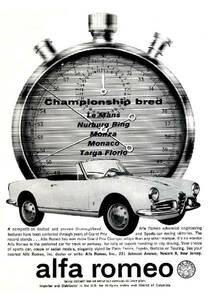 ◆1962年の自動車広告　アルファロメオ1　ALFA ROMEO