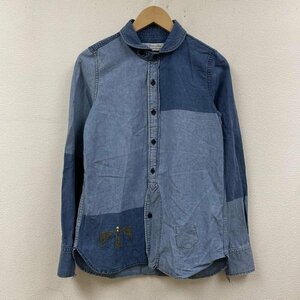 レミ レリーフ 長袖 デニム ウエスタン シャツ ブラウス Shirt ロングスリーブ ボタン メタル スタッズ FREE インディゴ / インディゴ