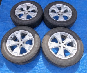 [Ｎ-315]スバル純正 SUBARU ホイール 17X7J 5穴 17インチ /YOKOHAMA BLUE EARTH 225/60R17 タイヤSET 中古★