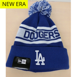 レア★New Era★ロサンゼルス ドジャース★ポンポン付き ビーニー / ニットキャップ / 帽子★ブルー★新品・送料込★LA DODGERS★男女兼用