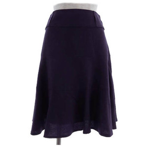 クイーンズコート QUEENS COURT スカート 台形 裾フレア ひざ丈 日本製 ウール パープル 紫 1 レディース