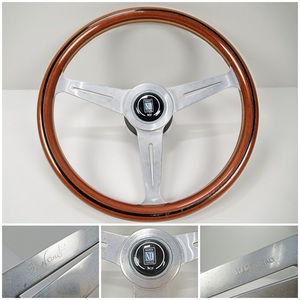 ◆[C90]NARDI(ナルディ) 　CLASSIC(クラシック) 　ウッド&ポリッシュスポーク　ステアリング　直径約37cm　イタリア製