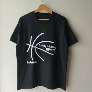 カレッジロゴ　バスケットボール　半袖Tシャツ　プリント　アート　ブラック　黒　L　スポーツ　USA　アメリカ