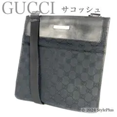 GUCCI　グッチ　ショルダーバッグ　サコッシュ　GG　黒