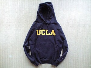 即決 XLサイズ USA製 赤タグ 12.5oz 肉厚 UCLA 別注 Champion REVERSE WEAVE プルオーバー パーカー ダークネイビー