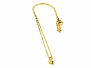 1円 ChristianDior クリスチャンディオール ヴィンテージ CDロゴ ラインストーン ネックレス ペンダント アクセサリー ゴールド系 FD0446