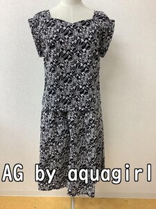 AG by アクアガール (aquagirl) タグ付き未使用 モチーフレースセットアップ 黒×白 サイズトップスM スカートS