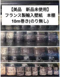 【美品　新品未使用】フランス製輸入壁紙　本棚　10m巻き(のり無し)