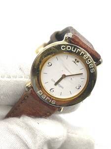 【電池切れ】courreges クレージュ　レディース　クォーツ腕時計　2Y00-0020