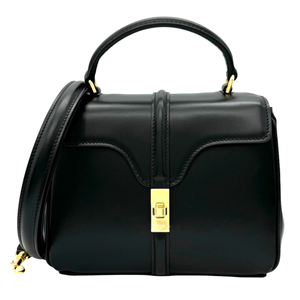 セリーヌ CELINE 16セーズ ミニ 188003 ブラック ゴールド金具 カーフレザー ハンドバッグ レディース 中古