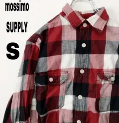 usa古着 mossimo SUPPLY ネルシャツ　S レッド　ブラック　白