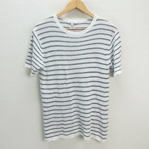 z■ユナイテッドアローズ/UNITED ARROWS B＆Y リネンニットTシャツ【L】白灰/men