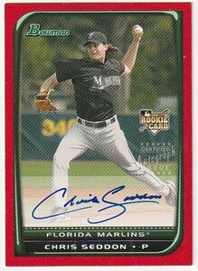 【1/1】2008 BOWMAN RED Chris Seddon RC Auto 1of1 元巨人 来日外国人 クリス・セドン直筆サインカード