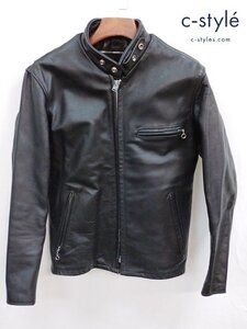 J524c [秋冬][人気] Schott ショット シングルライダースジャケット 36 ブラック レザー 2604403063 USA製 | アウター G