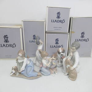 リヤドロ 計5点 おめかししようね 犬と女の子 セントバーナードの親子 他 LLADRO 140サイズ発送 w-3400711-01-mrrz