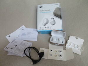 ★動作品★Sennheiser MOMENTUM true wireless 3 White★ゼンハイザー MTW3 ホワイト★bluetooth☆ノイズキャンセリングイヤホン 