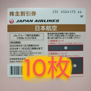 JAL 株主優待券　株主割引券　2024年11月30日　 10枚　日本航空