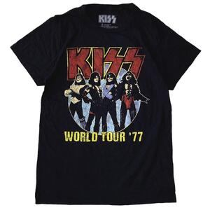 KISS ハードロック バンド半袖Tシャツ ツアー ロックT メキシコ製 x45 S相当