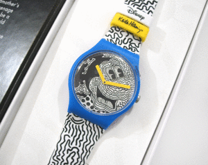 貴重トリプルコラボ★SWATCH × Disney Mickey Mouse × Keith Haring★限定アートモデル★ECLECTIC MICKEY★未使用★スウォッチ★SUOZ336