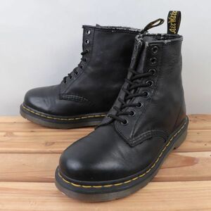 d16 ドクターマーチン 8ホール UK4 22.5～23.0cm位/黒 ブラック Dr.Martens メンズ レディース シューズ ブーツ 中古