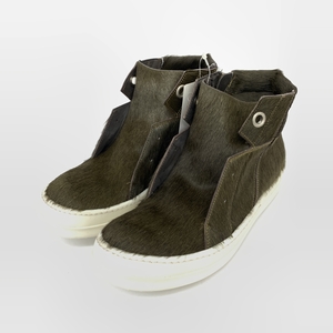 未使用品◆RICKOWENS リックオウエンス ハイカットスニーカー 38◆ カーキ ハラコ レディース 靴 シューズ sneakers