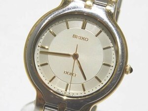 SEIKO DOLCE セイコー ドルチェ メンズ クォーツ 時計 コンビカラー ◇ 8J41-6090 ラウンド シルバーSS ゴールドカラー ▼ヨト0/6F