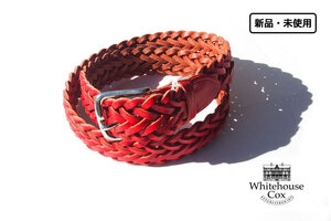 送料無料★新品｜未使用｜ホワイトハウスコックス｜WHITEHOUSE COX｜レザーメッシュベルト｜85cm｜P1127 PLAITED BELT