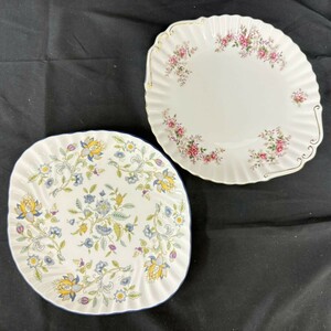 B882-H30-367 ROYAL ALBERT MINTON プレート 2点セット ロイヤルアルバート ミントン HADDON HALL BLUE Lavender Rose 食器 皿