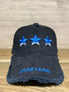 STAR LEAN　TOKYO　スターリアン 3STAR＆STARLEAN LOGO MESH CAP BLUE　黒