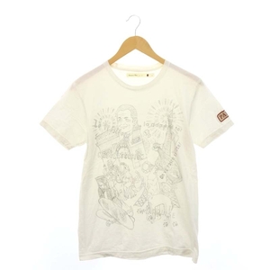 ヌメロ ウーノ NUMERO UNO プリントTシャツ カットソー 半袖 総柄 S 白 ホワイト /AQ ■SH メンズ