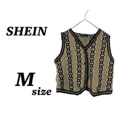 【SHEIN】ニットベスト　ジレ　チェーンステッチ　かぎ針編み　おしゃれ