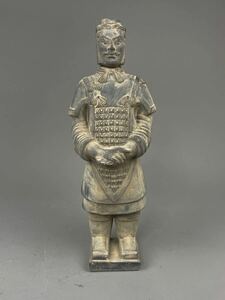 古美術品 中国美術 兵馬俑 置物 高さ37㎝ 中国秦俑 中国骨董 武士俑 兵士像