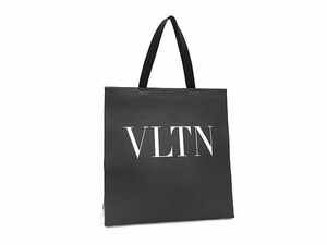 1円 ■美品■ VALENTINO GARAVANI ヴァレンティノ ガラヴァーニ VLTN レザー トートバッグ ショルダー 肩掛け ブラック系 AZ4587