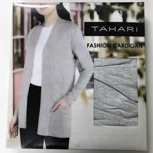 新品 S ★ コストコ TAHARI ロング カーディガン ヘザーグレー 薄手 長袖 軽量 ポケット付き レディース タハリ 羽織り 冷房対策