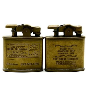 仙68【2点セット】RONSON オイルライター スタンダード US model 1943 喫煙具 2点まとめ THE GREAT LIGHTERS / DUKE ELLINGTON ロンソン