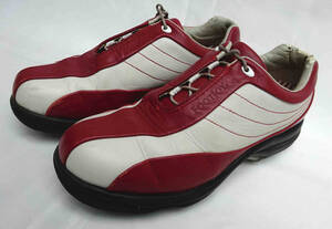 ●FOOTJOY CONTOUR SERIES フットジョイ コンツアー シリーズ / 94014J スパイク・ゴルフシューズ・ホワイト＆レッド・サイズ23W / USED