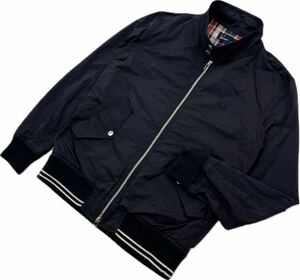 FRED PERRY ☆ 着まわし万能◎ コットン ジャケット ブルゾン ブラック XS 春 夏 秋 UK ロック 大人カジュアル 古着 フレッドペリー■AM264